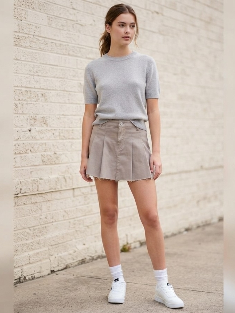 Stylish Rewash Pleated Skort